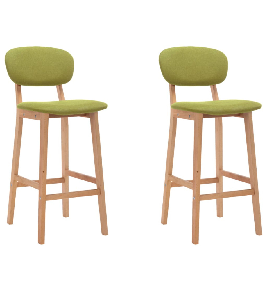 Tabourets de bar lot de 2 vert tissu