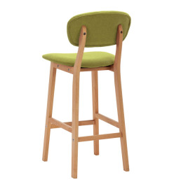 Tabourets de bar lot de 2 vert tissu