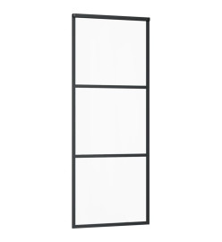 Porte coulissante Verre ESG et aluminium 76x205 cm Noir