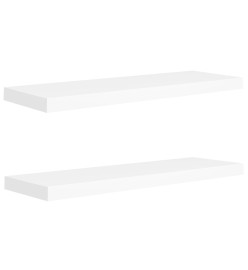 Étagères murales flottantes 2 pcs Blanc 80x23,5x3,8 cm MDF