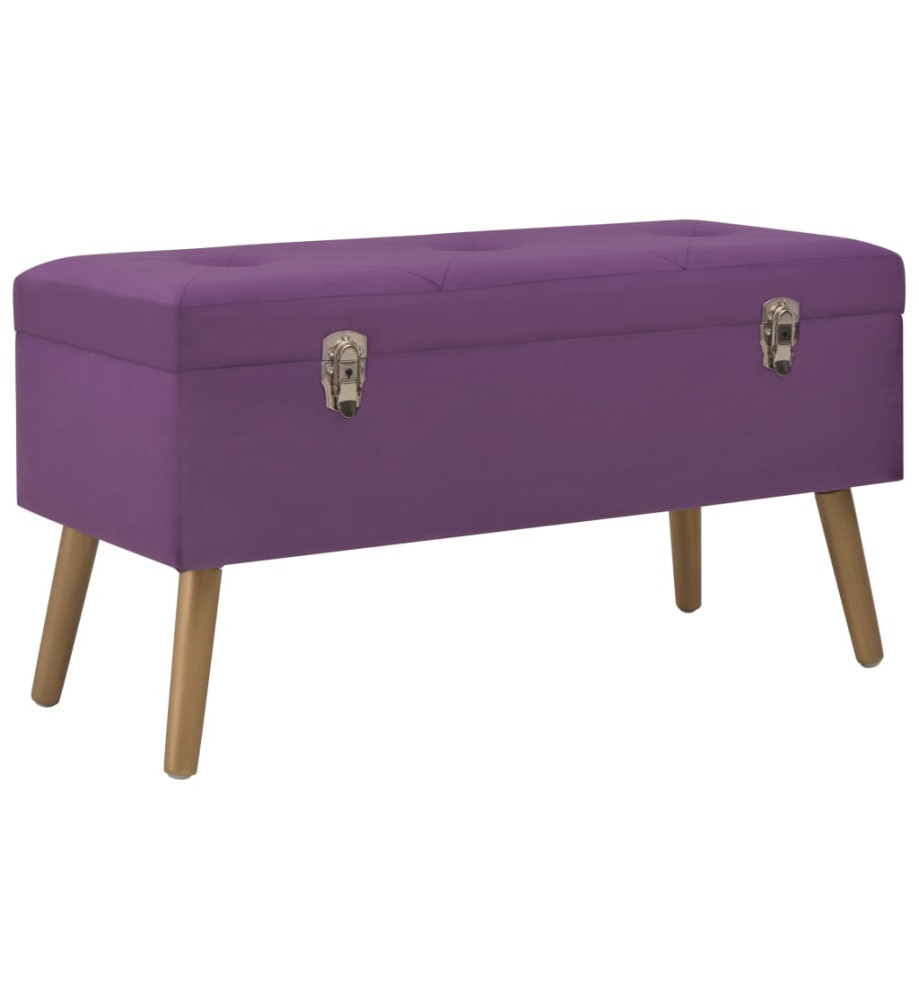 Banc avec compartiment de rangement 80 cm Violet Velours