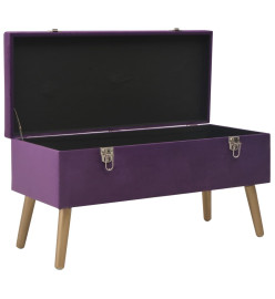 Banc avec compartiment de rangement 80 cm Violet Velours