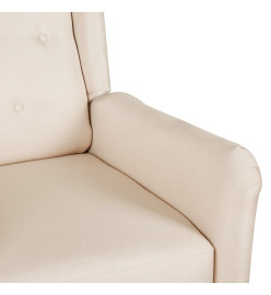 Fauteuil de massage inclinable Crème Tissu