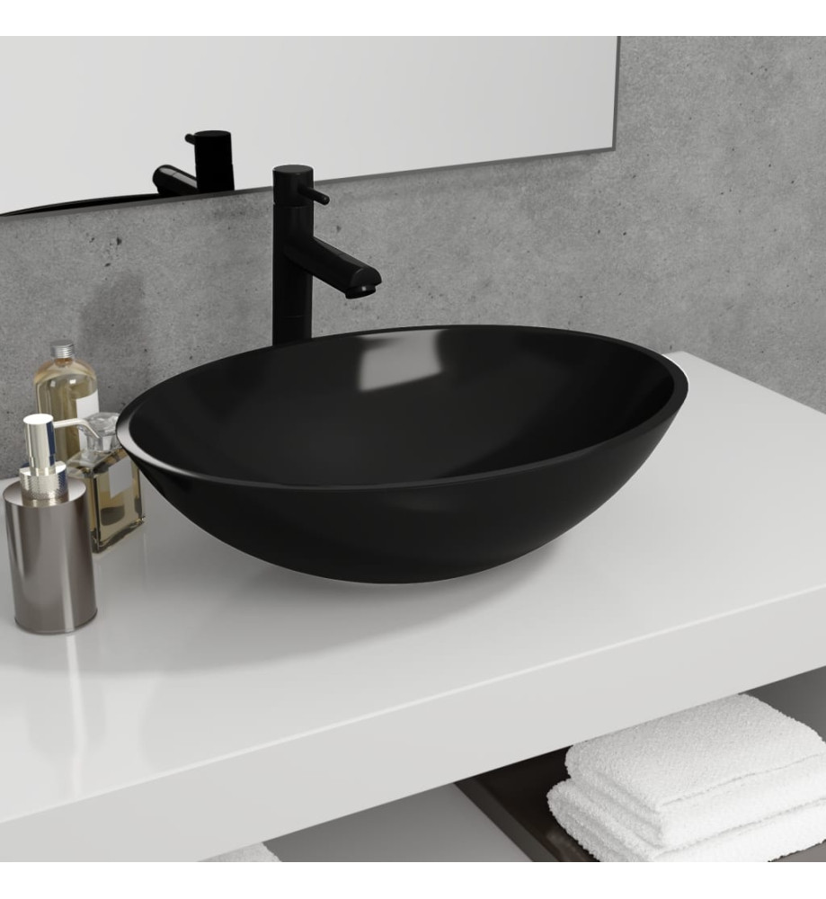 Lavabo Verre 50x37x14 cm Noir