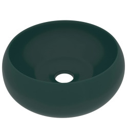 Lavabo rond de luxe Vert foncé mat 40x15 cm Céramique