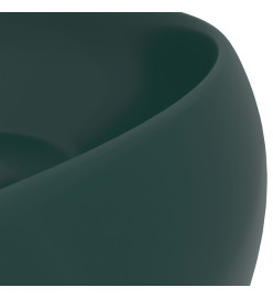 Lavabo rond de luxe Vert foncé mat 40x15 cm Céramique