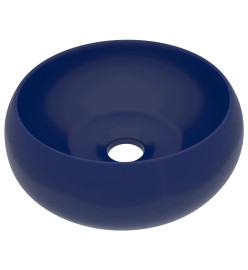 Lavabo rond de luxe Bleu foncé mat 40x15 cm Céramique