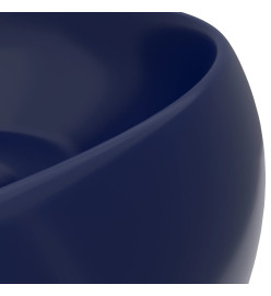 Lavabo rond de luxe Bleu foncé mat 40x15 cm Céramique