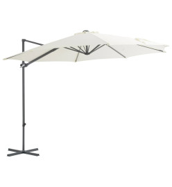 Parasol en porte-à-faux avec mât en acier Sable 300 cm