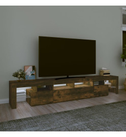 Meuble TV avec lumières LED Chêne fumé 230x36,5x40 cm