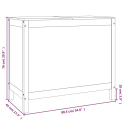 Boîte à linge Gris 88,5x44x76 cm Bois massif de pin