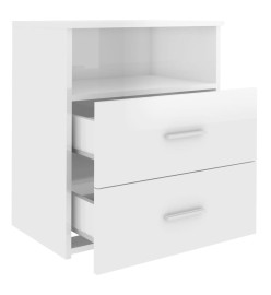 Tables de chevet 2 pcs Blanc brillant 50x32x60 cm