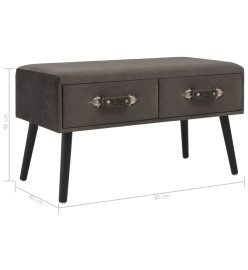 Table basse Gris 80x40x46 cm Velours