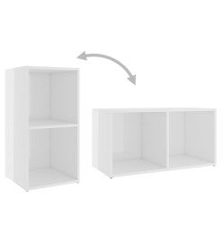 Meubles TV 2 pcs Blanc brillant 72x35x36,5 cm Aggloméré