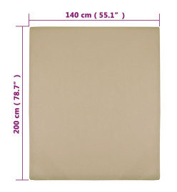 Draps-housses Jersey 2 pcs Taupe 140x200 cm Coton