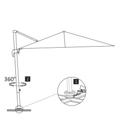 Parasol déporté avec mât en aluminium 3x3 m Noir