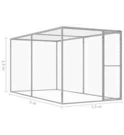 Cage pour chat 3x1,5x1,5 m Acier galvanisé