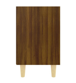 Tables de chevet pieds en bois 2 pcs Chêne marron 40x30x50 cm