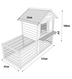 FLAMINGO Clapier Salsa 135x65x100 cm Marron