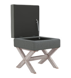 Tabouret de rangement Gris foncé 45x45x49 cm Tissu