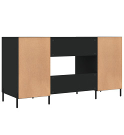 Bureau noir 140x50x75 cm bois d'ingénierie