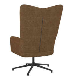 Chaise de relaxation avec tabouret Marron Tissu