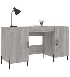 Bureau sonoma gris 140x50x75 cm bois d'ingénierie