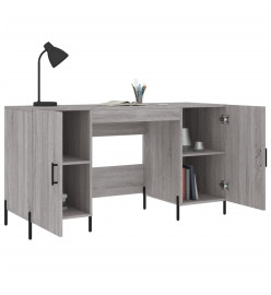 Bureau sonoma gris 140x50x75 cm bois d'ingénierie