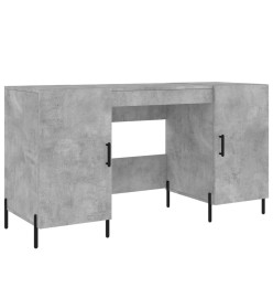 Bureau gris béton 140x50x75 cm bois d'ingénierie