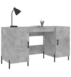 Bureau gris béton 140x50x75 cm bois d'ingénierie