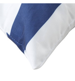 Coussins de palette 2 pcs rayures bleues/blanches tissu oxford