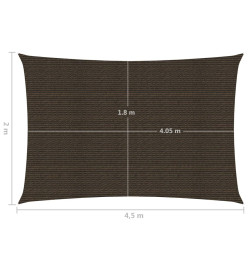 Voile d'ombrage 160 g/m² Marron 2x4,5 m PEHD