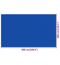 Tapis de tente 300x500 cm Bleu PEHD