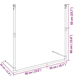 Rail de suspension de garde-robe télescopique Argenté