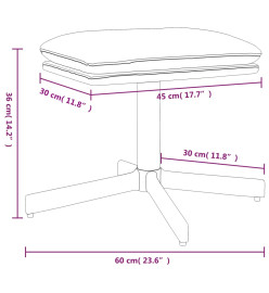 Repose-pied Marron 60x60x36 cm Tissu et similicuir