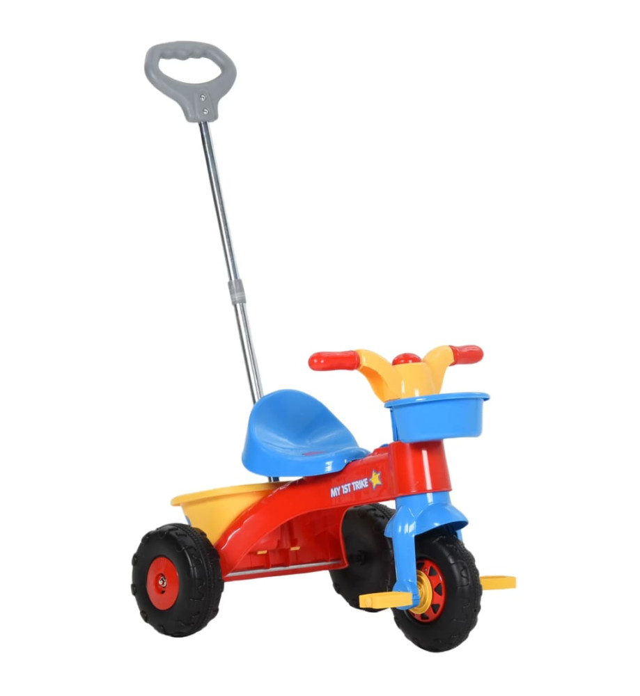 Tricycle pour enfants avec poignée pour parents Multicolore