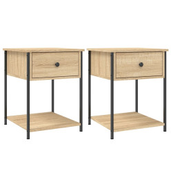 Tables de chevet 2 pcs chêne sonoma 44x45x58 cm bois ingénierie