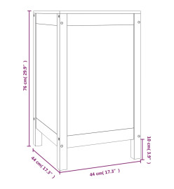 Boîte à linge 44x44x76 cm Bois massif de pin