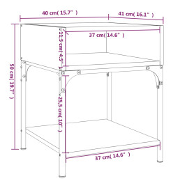 Tables de chevet 2 pcs chêne fumé 40x41x50 cm bois d’ingénierie