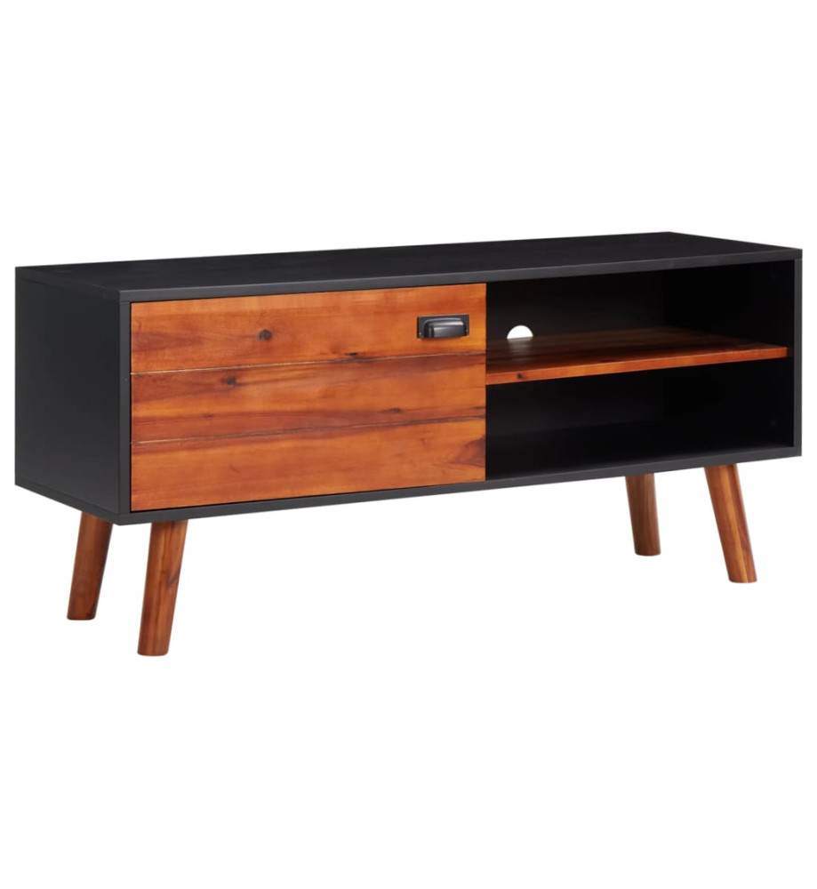 Meuble TV 110x35x50 cm Bois d'acacia solide et MDF