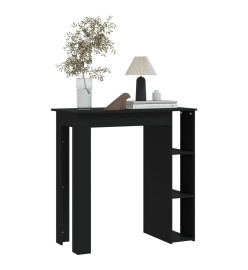 Table de bar avec étagère Noir 102x50x103,5 cm Aggloméré