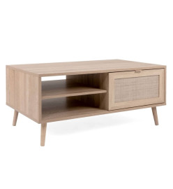 Finori Table basse Bali 55A Chêne sonoma et impression de canne