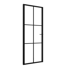 Porte intérieure Verre ESG et aluminium 76x201,5 cm Noir