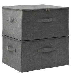 Boîtes de rangement 2 pcs Tissu 43x34x23 cm Anthracite