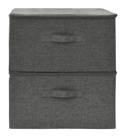 Boîtes de rangement 2 pcs Tissu 43x34x23 cm Anthracite