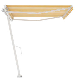 Auvent manuel rétractable sur pied 400x350 cm Jaune/Blanc