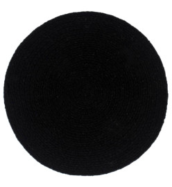 Napperons 4 pcs Noir Plain 38 cm Rond Coton