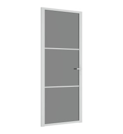 Porte intérieure 83x201,5 cm Blanc Verre ESG et aluminium