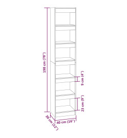 Bibliothèque/Séparateur de pièce Sonoma gris 40x30x198 cm