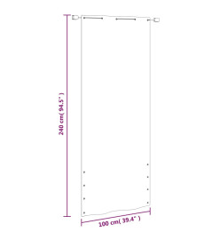 Écran de balcon Blanc 100x240 cm Tissu Oxford